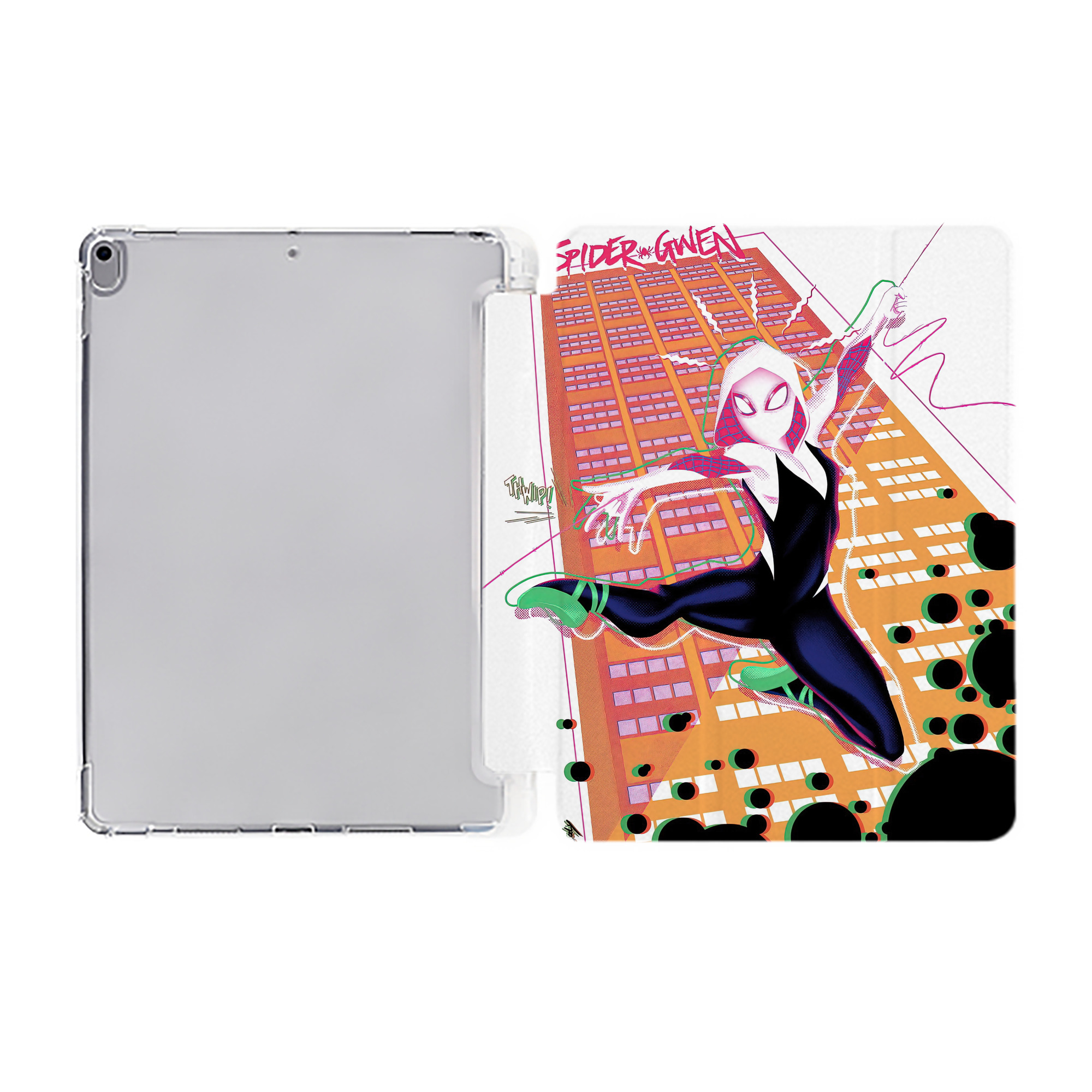 （画像用） Spider Man スパイダーマン IPad ケース ペン収納付き 三つ折りスタンド PUレザー×シリコン 対応機種9.5/10.5/10.9インチ